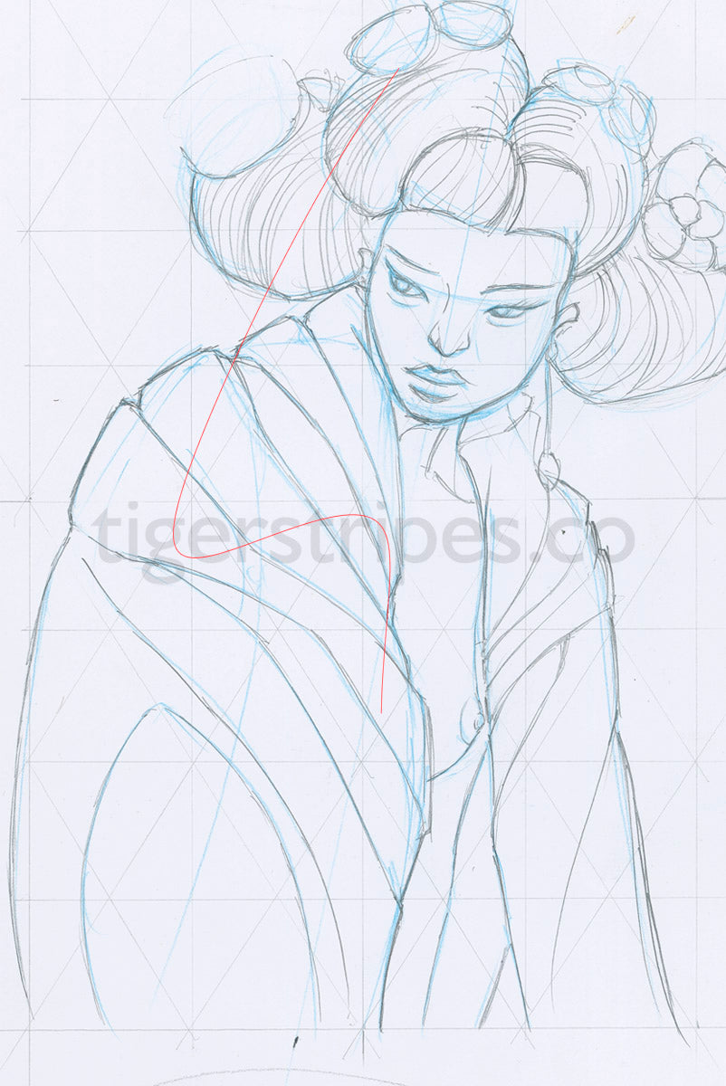 Geisha Moon Series 1 - (Mayumi) Limited Edition, Unisex Cotton Fleece Hoodie.