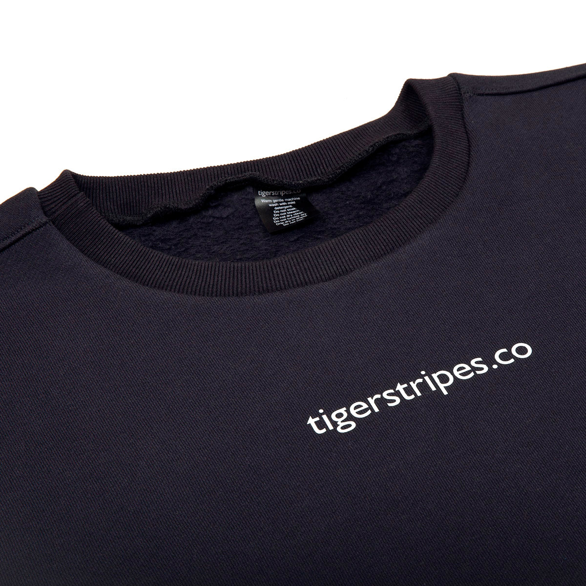 Unisex Cotton Fleece Sweater - Tigerstripes White Logo
