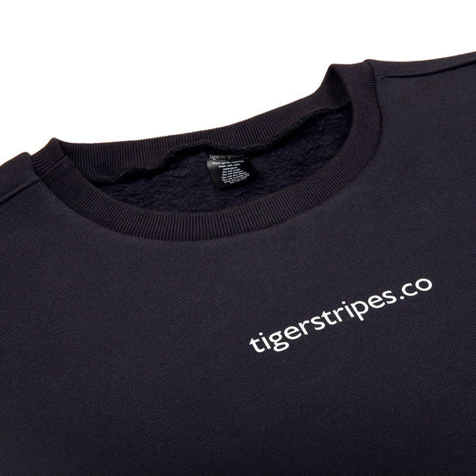 Unisex Cotton Fleece Sweater - Tigerstripes White Logo - www.tigerstripes.co - sweatshirt