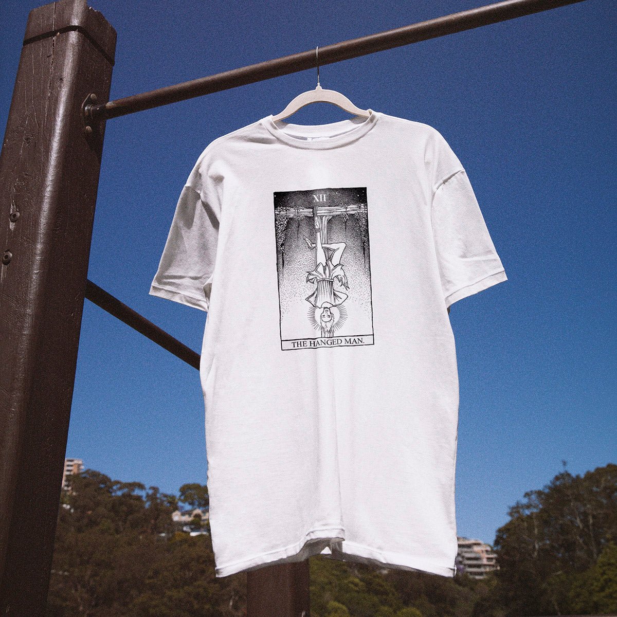 Unisex Organic Cotton Tee - "The Hanged Man." Rider Waite Series - www.tigerstripes.co - tee