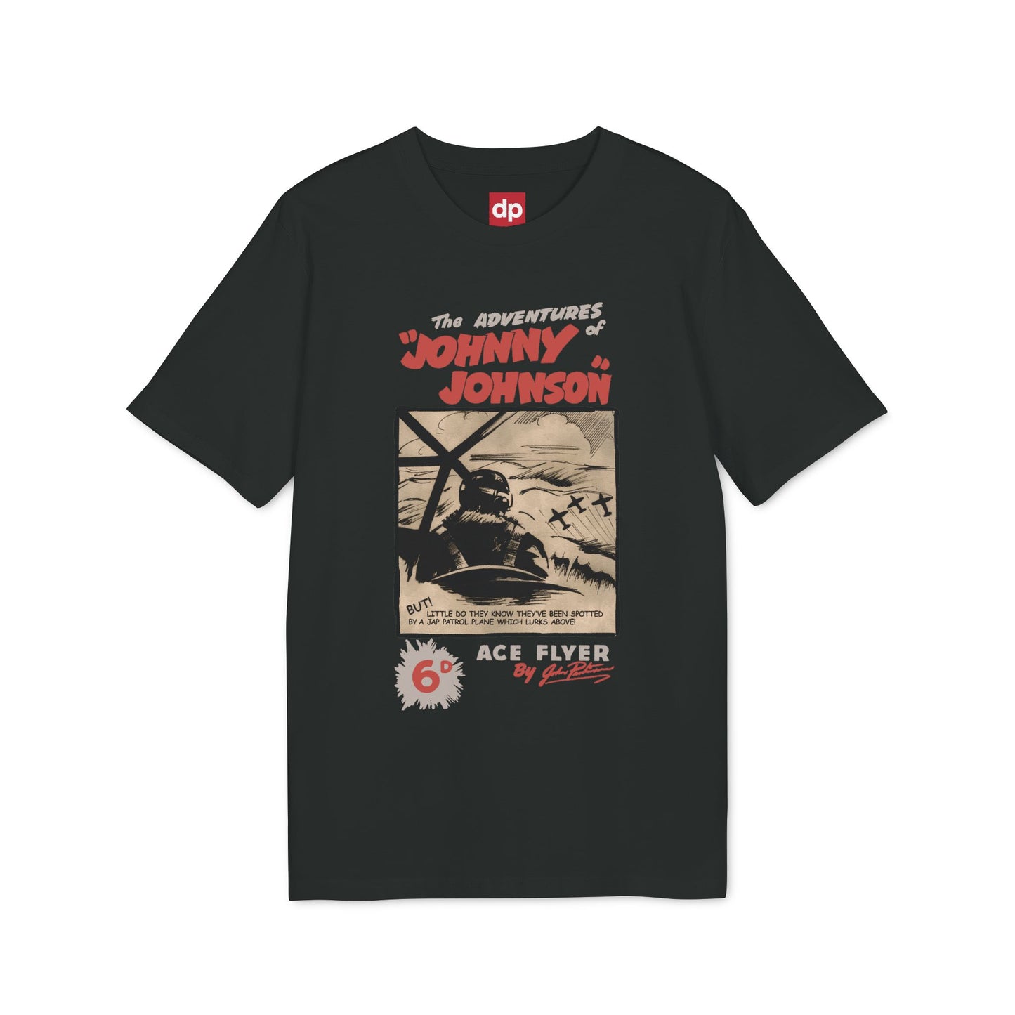Johnny Johnson, Ace Flyer — Danny Parkinson Designs Organic Cotton Tee