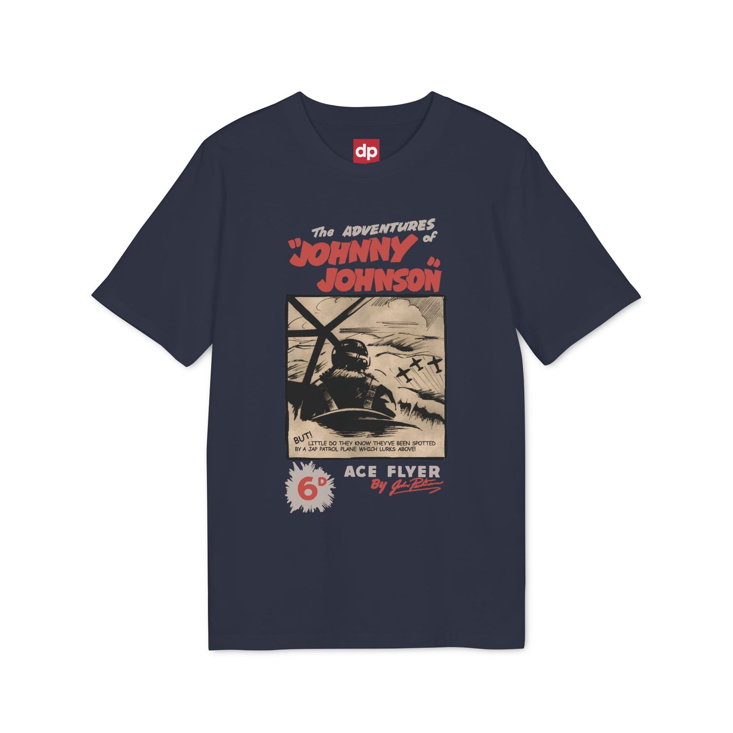 Johnny Johnson, Ace Flyer — Danny Parkinson Designs Organic Cotton Tee