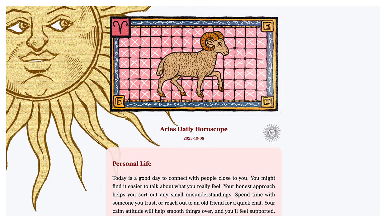 Zodiac Sun Dial - Aries, White Organic Cotton Canvas Tote Bag