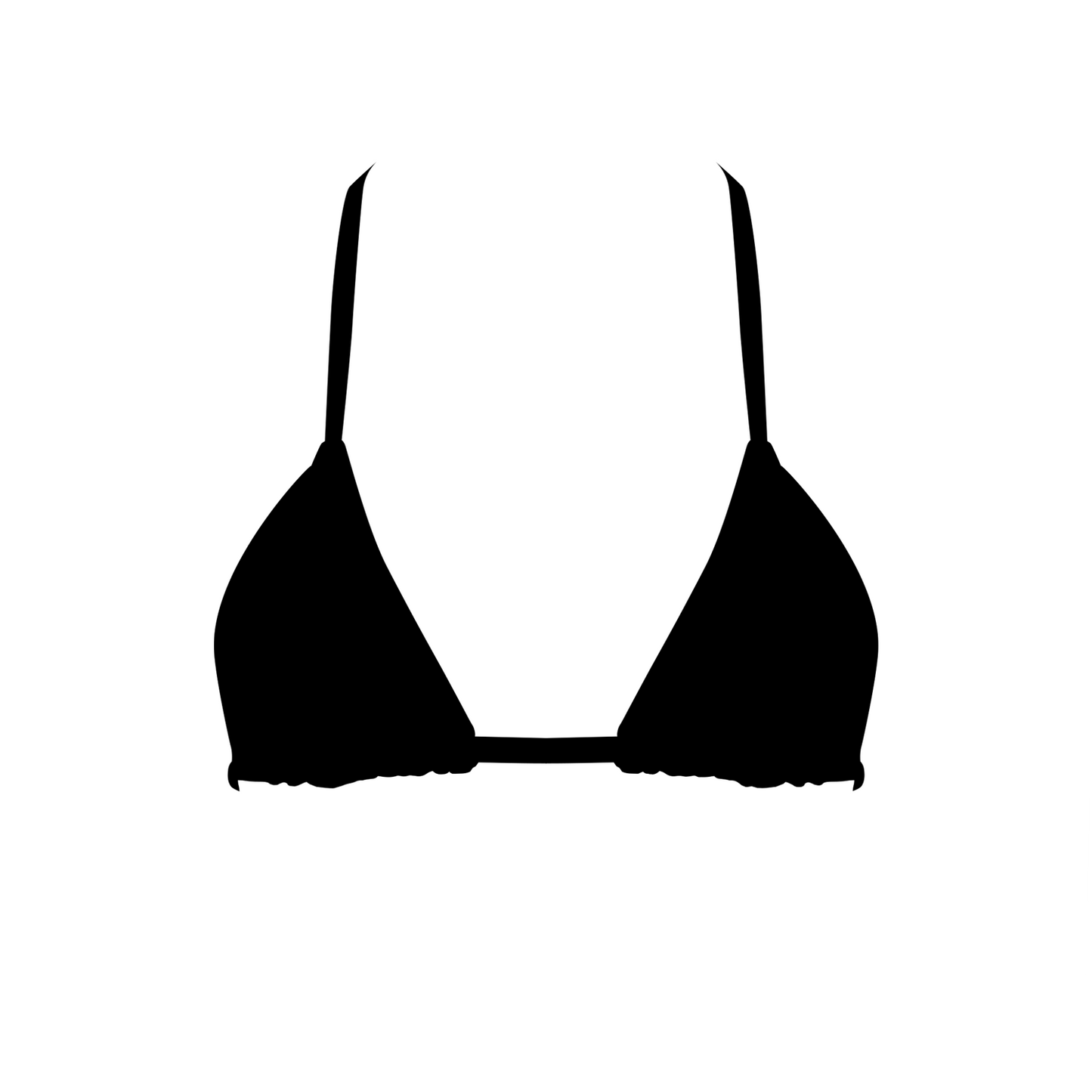 Classic Ruched Triangle Bikini Top - Black