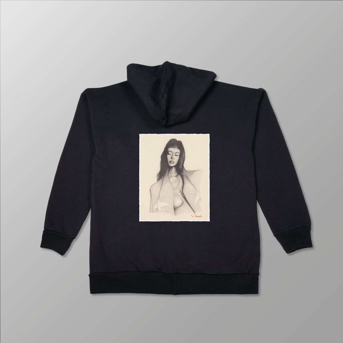 Limited Edition, Unisex Cotton Fleece Hoodie - "Two Cranes." - www.tigerstripes.co -