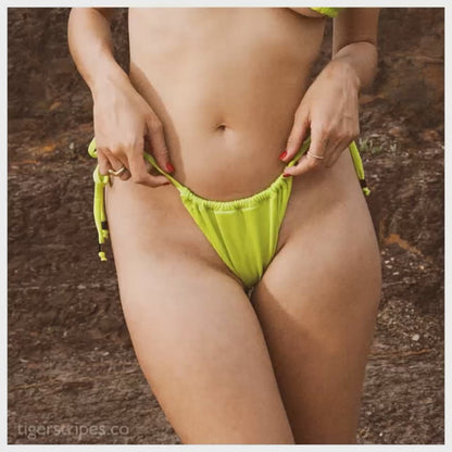 Classic Ruched Triangle Bikini Bottom - Signal Yellow