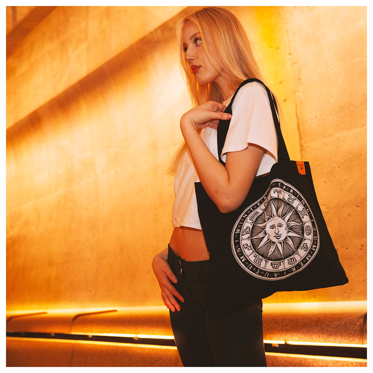 Beverly No. 1, Photo Analogue Series - Black Organic Cotton Canvas Tote Bag