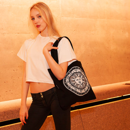 Zodiac Sun Dial - Organic Cotton Canvas Tote Bag