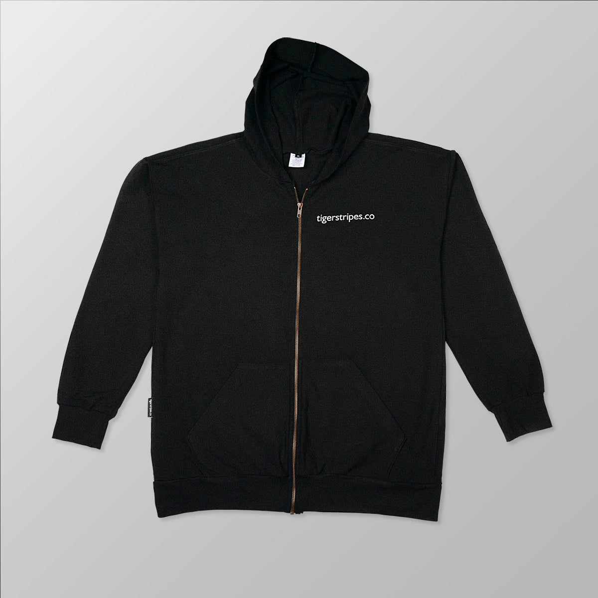 Unisex Tag Cotton Fleece Hoodie - "White Tigerstripes Logo"