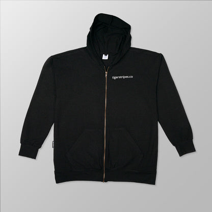 Unisex Tag Cotton Fleece Hoodie - "White Tigerstripes Logo"