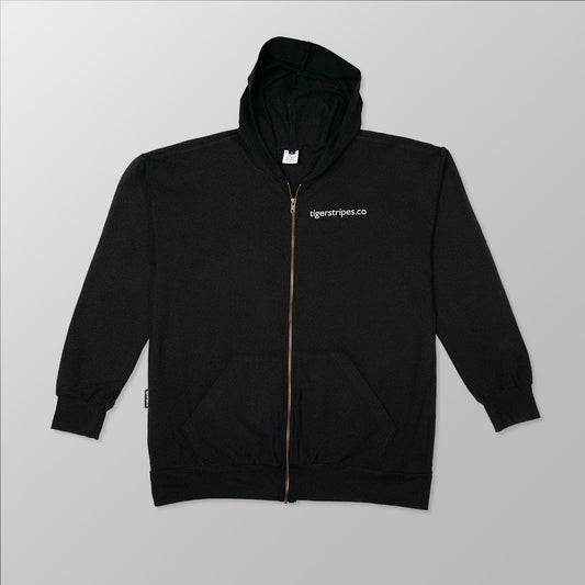 Unisex Tag Cotton Fleece Hoodie - "White Tigerstripes Logo"