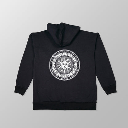Unisex Cotton Fleece Hoodie - "Astrology Sundial" (Celestial Series).