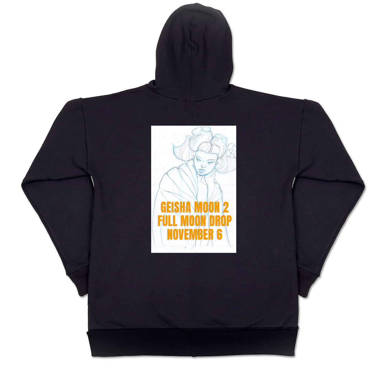 Geisha Moon Series 1 - (Mayumi) Limited Edition, Unisex Cotton Fleece Hoodie.