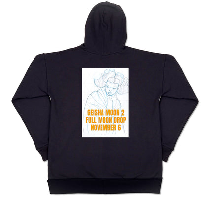 Geisha Moon Series 1 - (Mayumi) Limited Edition, Unisex Cotton Fleece Hoodie.