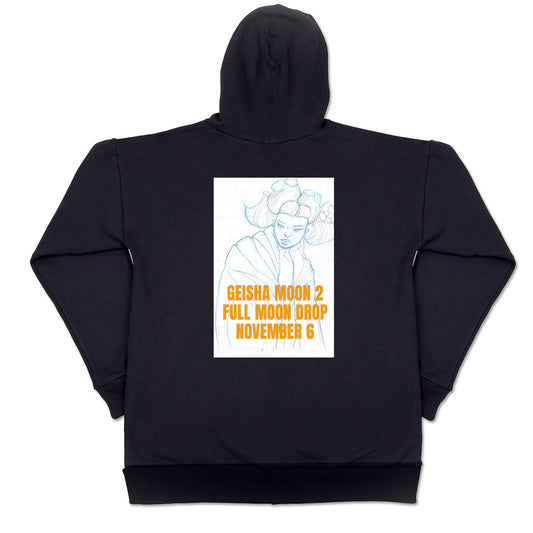 Geisha Moon Series 1 - (Mayumi) Limited Edition, Unisex Cotton Fleece Hoodie.
