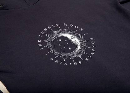 Unisex Cotton Fleece Hoodie - "Lonely Moon" (Celestial Series).