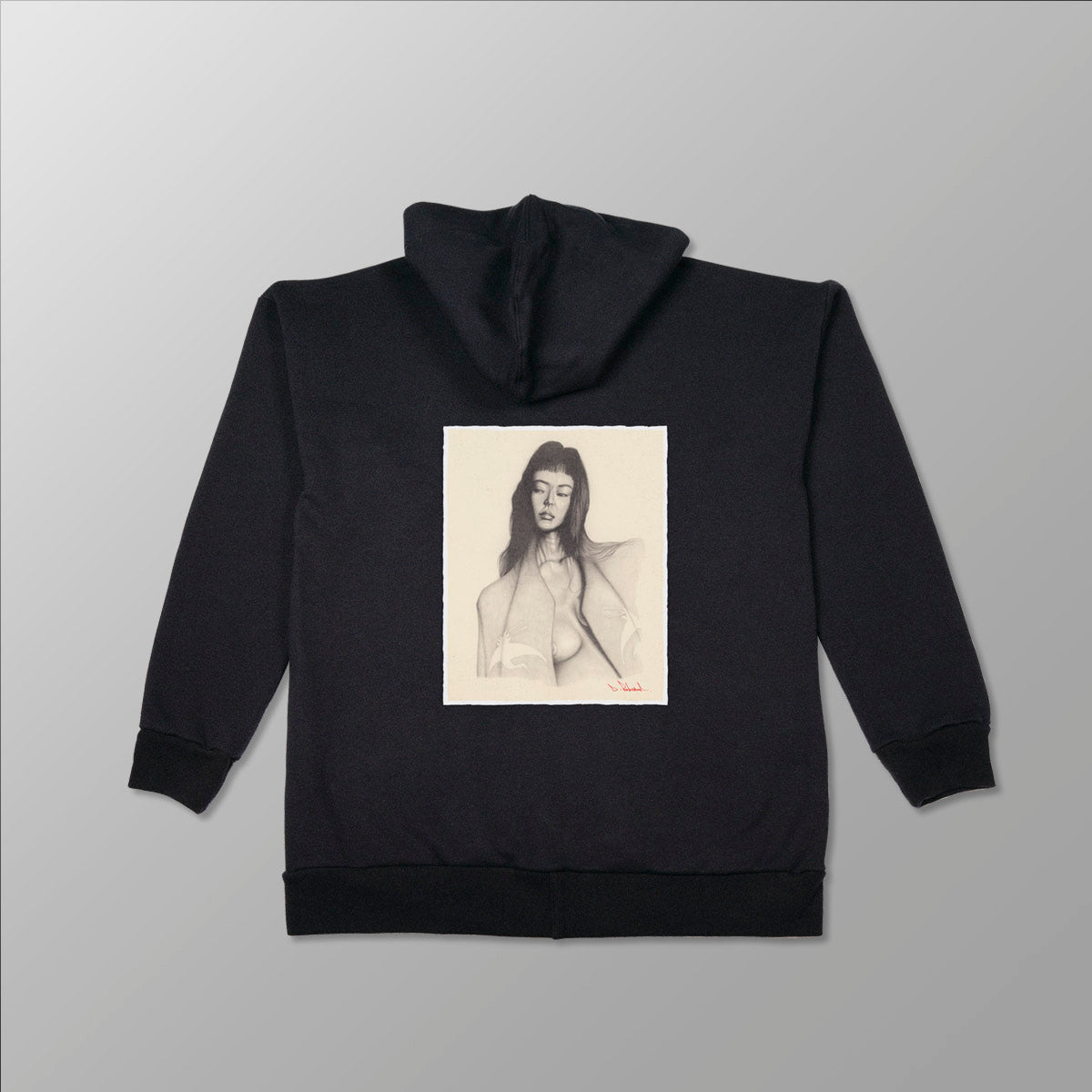 Limited Edition, Unisex Cotton Fleece Hoodie - "Two Cranes."