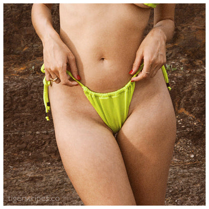 Classic Ruched Triangle Bikini Bottom - Signal Yellow