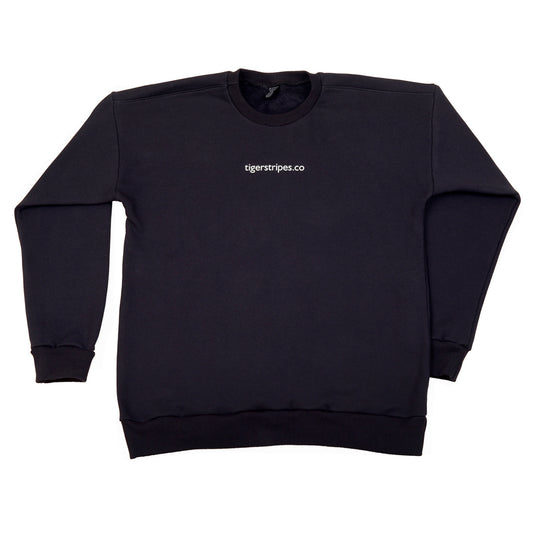 Unisex Cotton Fleece Sweater - Tigerstripes White Logo