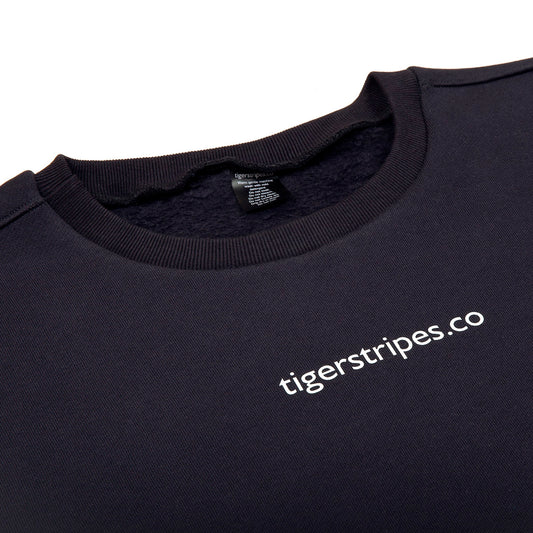 Unisex Cotton Fleece Sweater - Tigerstripes White Logo