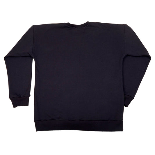 Unisex Cotton Fleece Sweater with Kangaroo Pouch Pockets -  Tigerstripes White Logo.