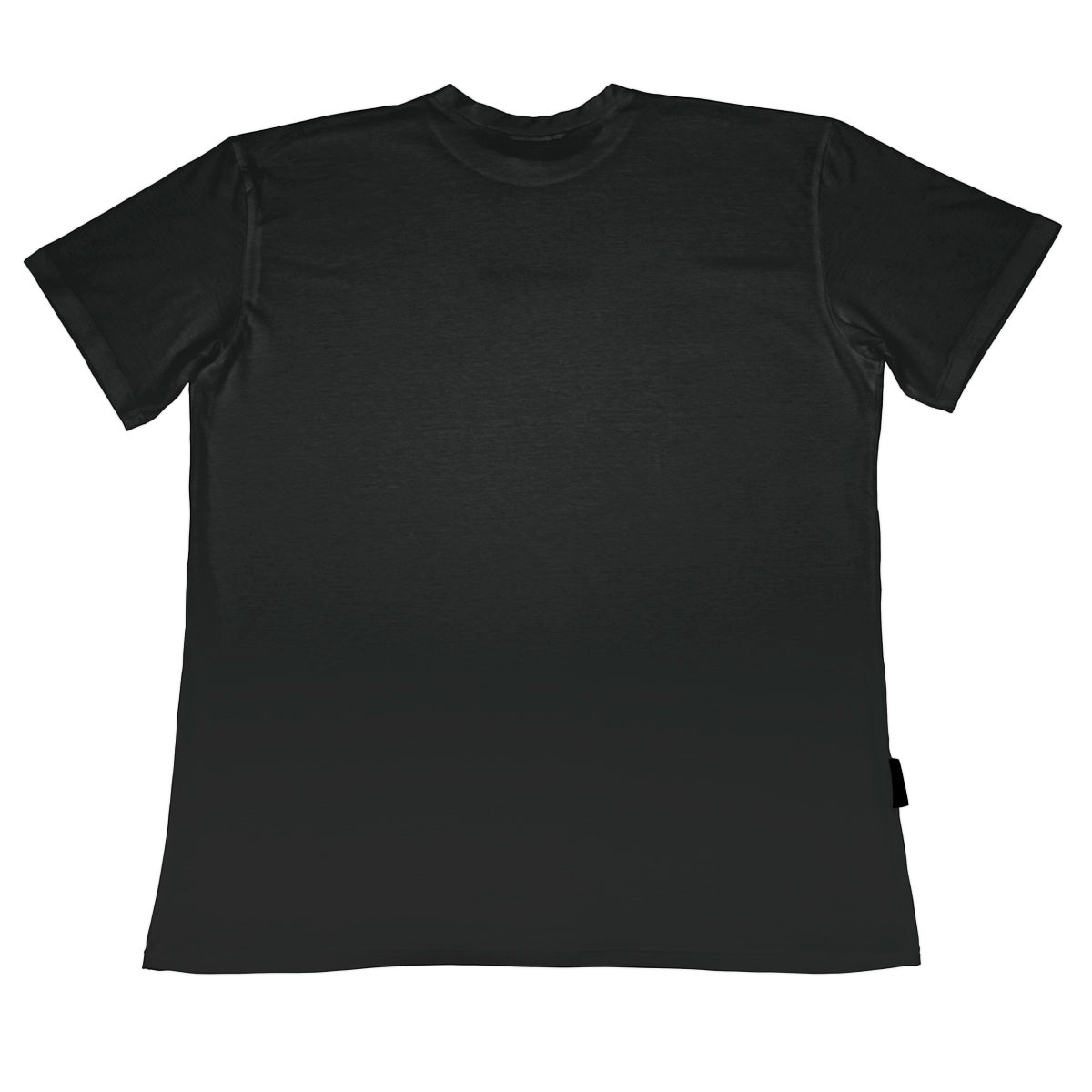 Black organic t-shirt on a white background