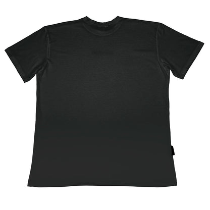 Black organic t-shirt on a white background