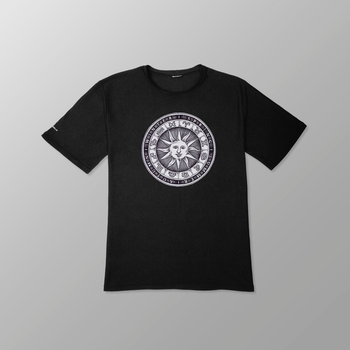 Unisex Organic Casual Fit Cotton Tee - "Zodiac Sundial" Celestial Series.