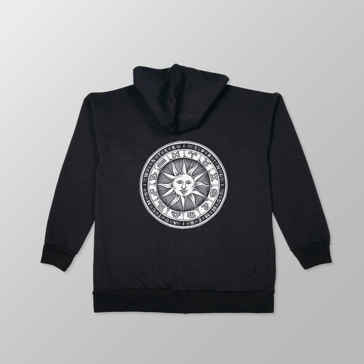 Unisex Cotton Fleece Hoodie - "Astrology Sundial" (Celestial Series). - www.tigerstripes.co - hoodie