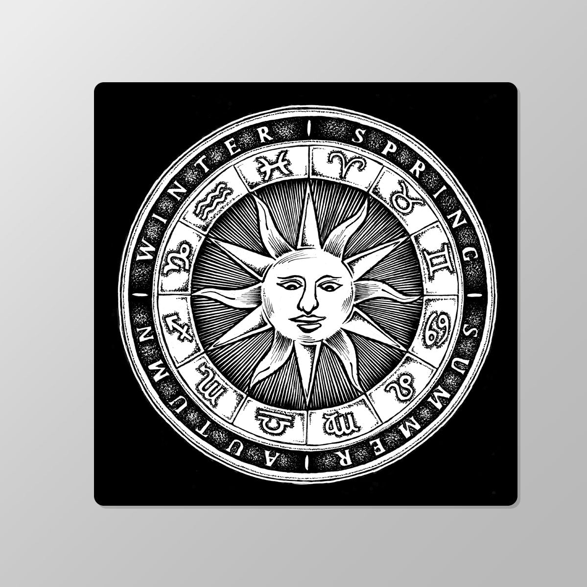 Unisex Cotton Fleece Hoodie - "Astrology Sundial" (Celestial Series). - www.tigerstripes.co - hoodie