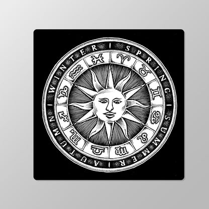 Unisex Cotton Fleece Hoodie - "Astrology Sundial" (Celestial Series). - www.tigerstripes.co - hoodie