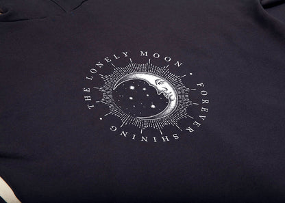 Unisex Cotton Fleece Hoodie - "Lonely Moon" (Celestial Series). - www.tigerstripes.co - hoodie