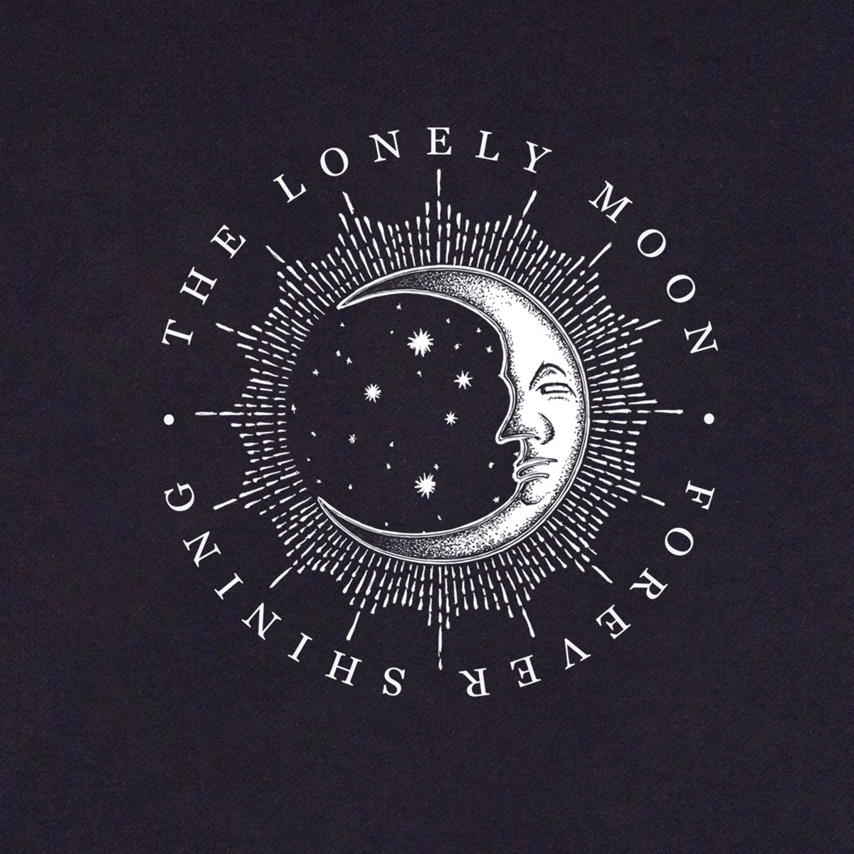 Unisex Cotton Fleece Hoodie - "Lonely Moon" (Celestial Series). - www.tigerstripes.co - hoodie