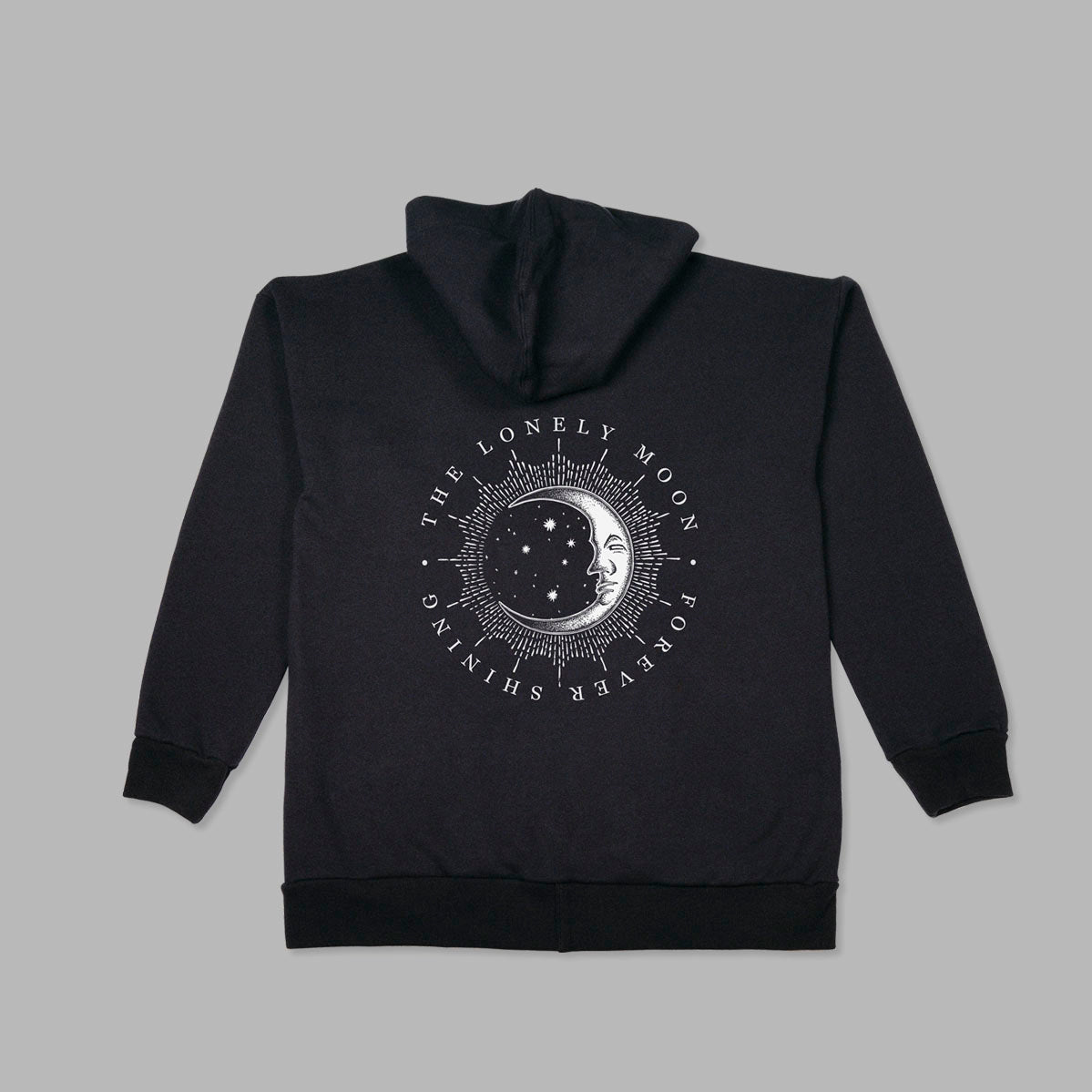 Unisex Cotton Fleece Hoodie - "Lonely Moon" (Celestial Series). - www.tigerstripes.co - hoodie