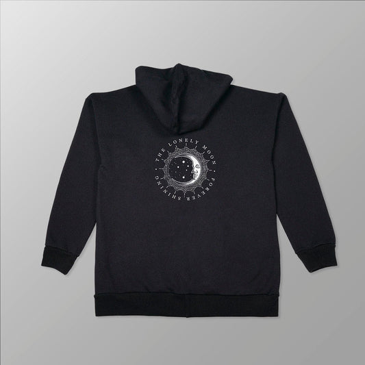 Unisex Cotton Fleece Hoodie - "Lonely Moon" (Celestial Series). - www.tigerstripes.co - hoodie