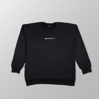 Unisex Cotton Fleece Sweater - Tigerstripes White Logo - www.tigerstripes.co - sweatshirt