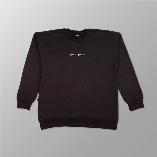 Unisex Cotton Fleece Sweater - Tigerstripes White Logo - www.tigerstripes.co - sweatshirt