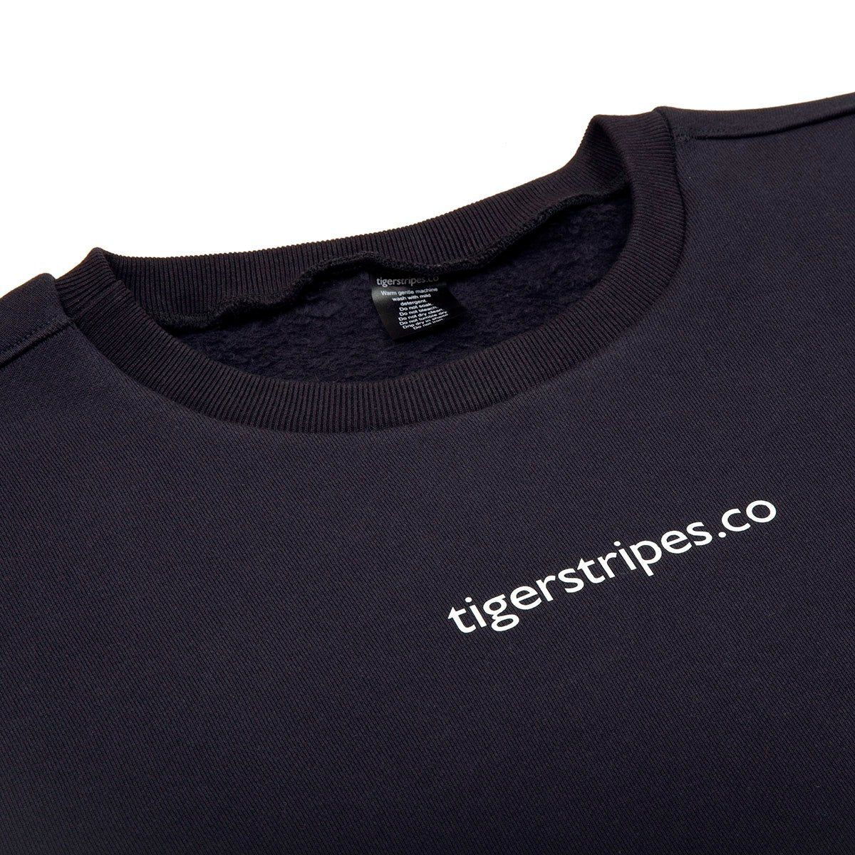Unisex Cotton Fleece Sweater - Tigerstripes White Logo - www.tigerstripes.co - sweatshirt