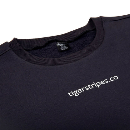 Unisex Cotton Fleece Sweater - Tigerstripes White Logo - www.tigerstripes.co - sweatshirt