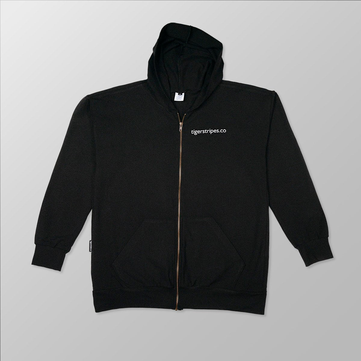 Unisex Tag Cotton Fleece Hoodie - "White Tigerstripes Logo" - www.tigerstripes.co - hoodie