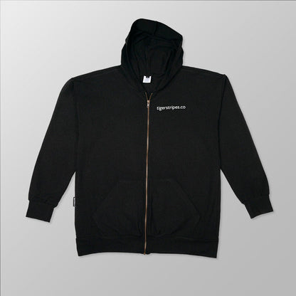 Unisex Tag Cotton Fleece Hoodie - "White Tigerstripes Logo" - www.tigerstripes.co - hoodie