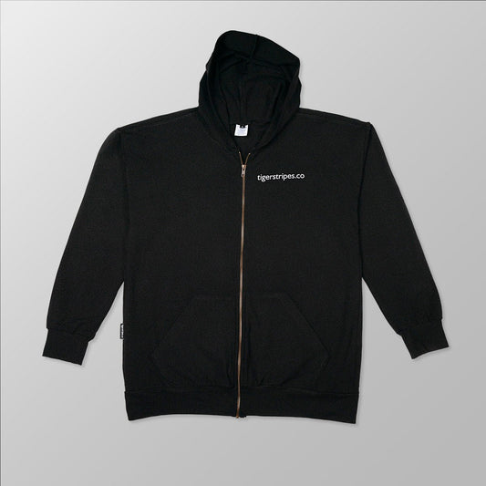 Unisex Tag Cotton Fleece Hoodie - "White Tigerstripes Logo" - www.tigerstripes.co - hoodie