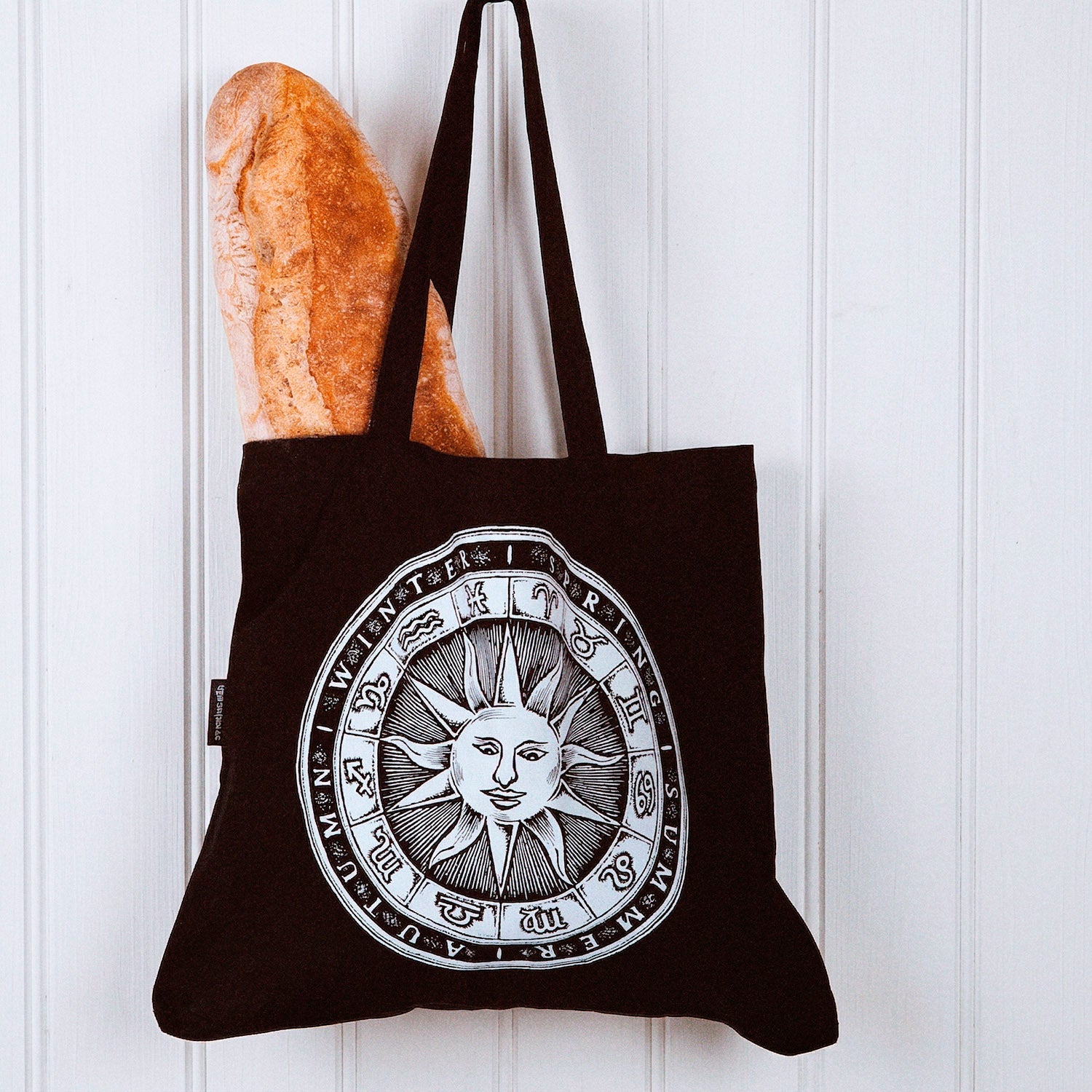 Zodiac Sun Dial - Organic Cotton Canvas Tote Bag - www.tigerstripes.co - Tote Bag