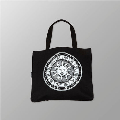 Zodiac Sun Dial - Organic Cotton Canvas Tote Bag - www.tigerstripes.co - Tote Bag