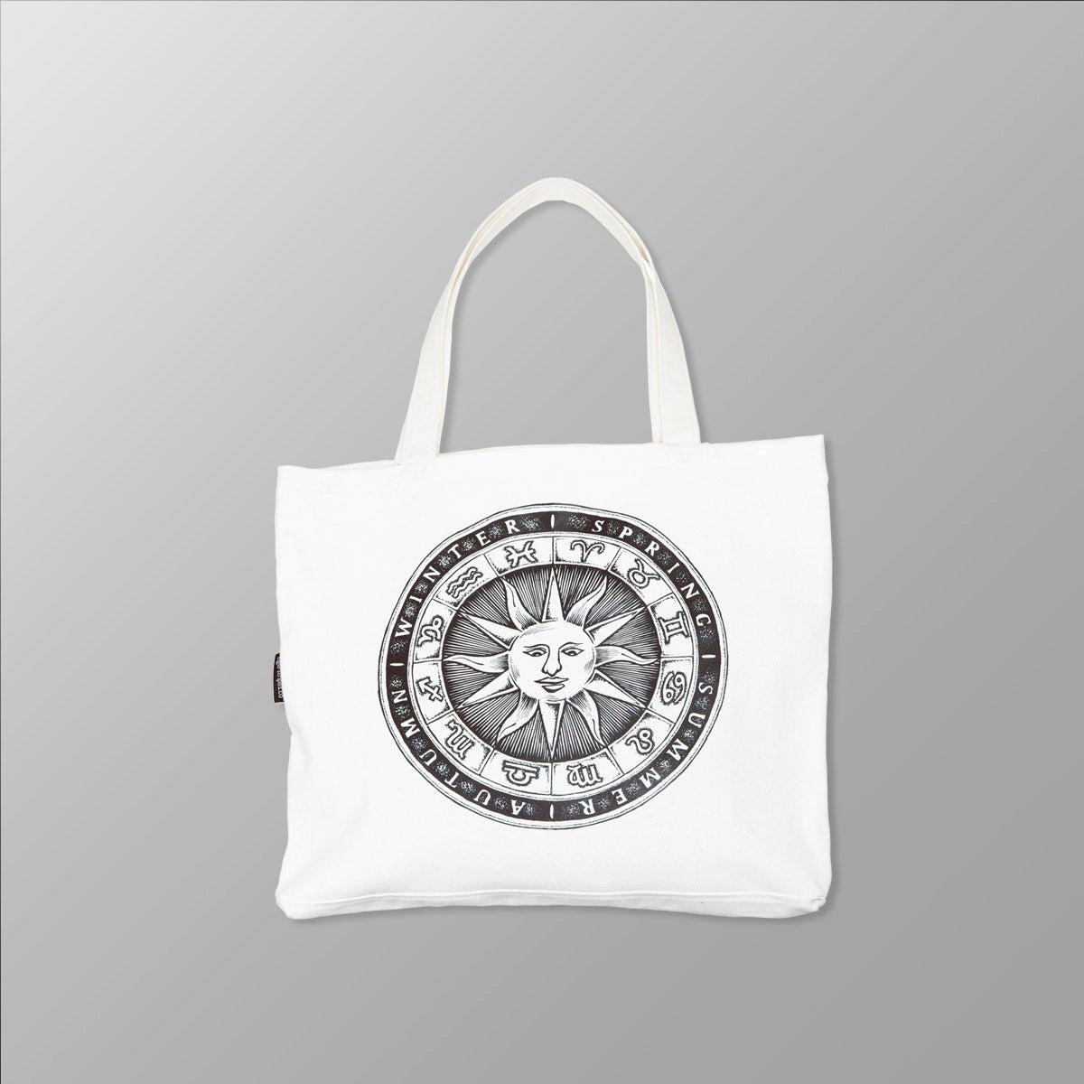 Zodiac Sun Dial - Organic Cotton Canvas Tote Bag - www.tigerstripes.co - Tote Bag